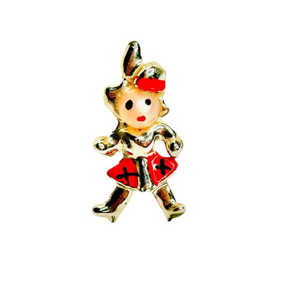 Vintage Scottish Lass Jelly Belly Brooch - Picture 1 of 4